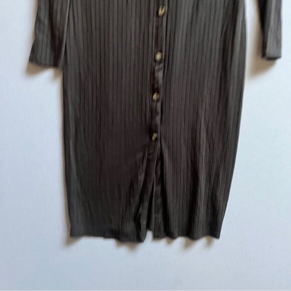 NWT Sanctuary Bodycon button ribbed midi dress Sz L - Picture 4 of 12